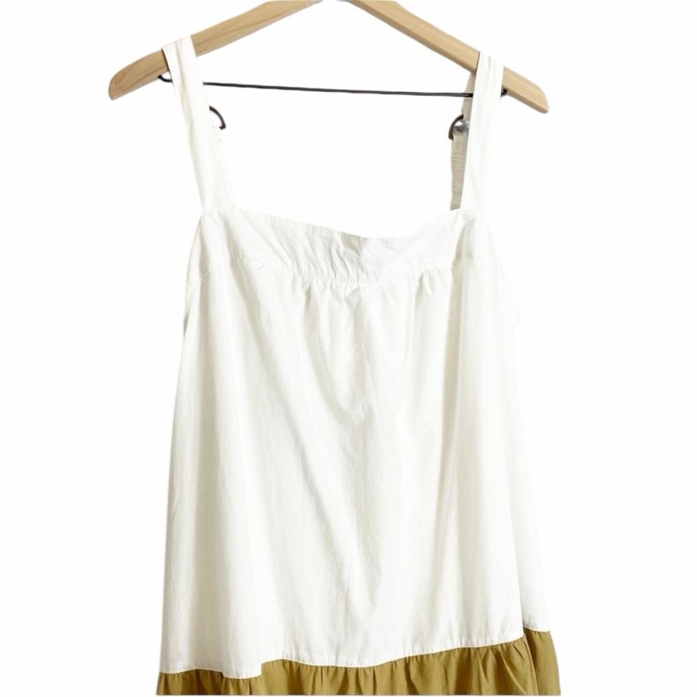 Anthropologie Maeve Ashleigh Colorblock Tiered Midi Dress Cotton M - Picture 7 of 11